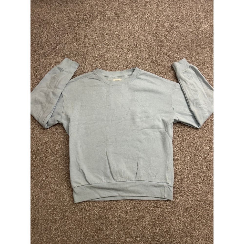 Reflex Crewneck Sweatshirt Womens Small Light Blue Drop Shoulder Pullover Top